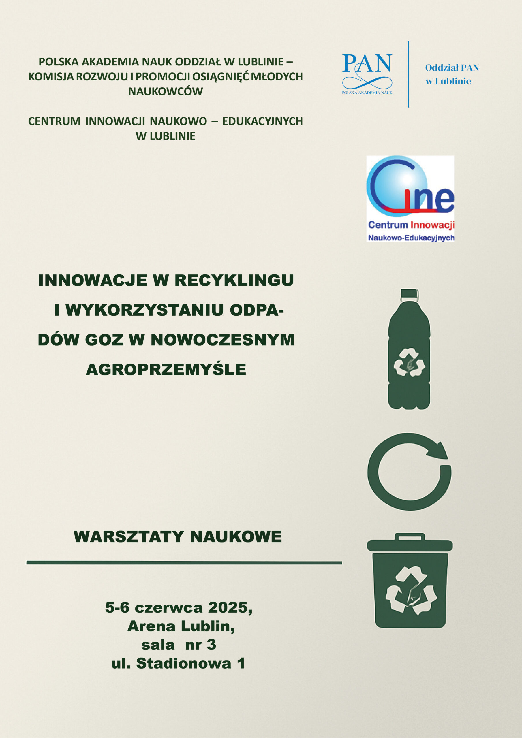 5-6.06.2025 r. Warsztaty: Innowacje w Recyklingu i Wykorzystaniu Odpadów GOZ w nowoczesnym Agroprzemysle